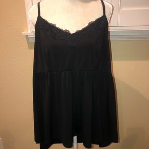 BLACK LACE BABY DOLL TANK TOP